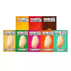 [바로드숑] 아침 실온보관 닭가슴살(100g) 골라담기! 9종 (갈비/훈제/저염/갈릭/커리/큐브/소시지)
