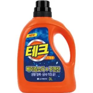 LG생활건강 테크 베이킹소다+구연산 액체세제(용기) 3L x4개(드럼/일반 택1)