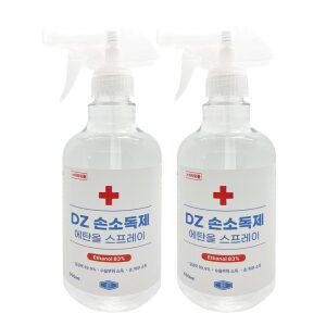 DZ 소독용 에탄올 뿌리는 스프레이 500ml 2개