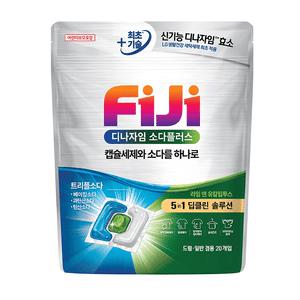 LG생활건강 피지 디나자임 소다플러스 캡슐세제 라임앤유칼립투스 20입 황변얼룩 딥클린 일반
