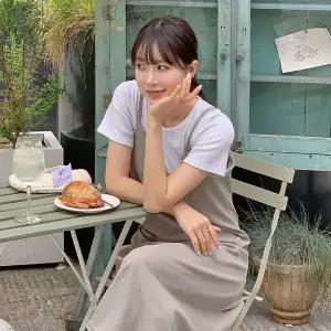 핫핑 [레이어드템] 피플즈_브이넥 뷔스티에 플레어 롱원피스