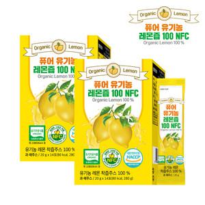 퓨어 유기농 레몬즙 100 NFC 스페인산 레몬수 원액 스틱, 2개