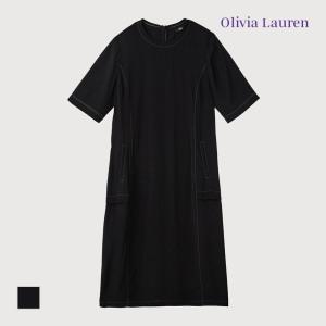 [올리비아로렌] 인견 네크 시보리 원피스_VOCOA4M5316