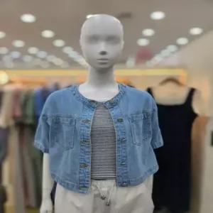 플라스틱아일랜드 박시핏 4부 크롭 데님 자켓 PQ2DJ461_DJ