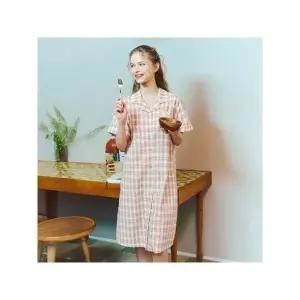[솔브] 정상 커플잠옷 40수 선염 시어서커 체크 파자마 원피스 SGN2501 A_P393760688