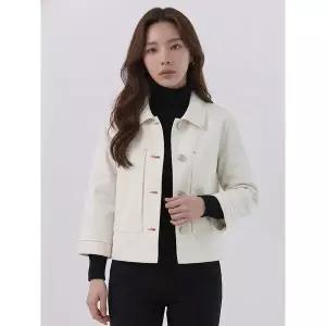 [하프클럽/샤트렌]아이보리 빅버튼 카라 자켓 HCCMJK202