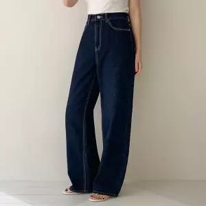 (국내제작)(MADE/브랜드공정/4계절데님) Day Jeans No66 프리미엄 링사 진청 와이드 스트레이트핏 데님 팬츠 ps5258