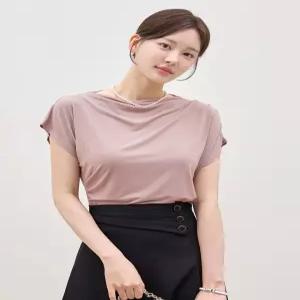 [모리스커밍홈]사선 드레이핑 쿨링 티셔츠_M2507TS088B