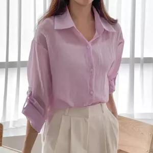 [하젤]빅존스 롤업 아사면 워싱 셔츠_F4143