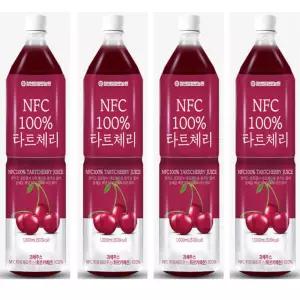 티에이치몰 물 한방울도 넣지 않은 NFC 타트체리 1L 4개 원액 착즙 100% 농축액 주스 음료 즙