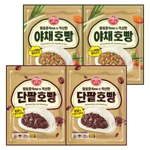 오뚜기 발효증숙 단팥호빵 360g 2개 + 야채호빵 360g 2개