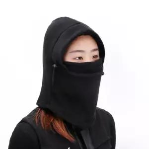 1+1 방한 후드 워머 넥워머 바라클라바 얼굴보호 검정 m5