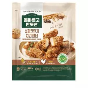 신세계푸드 올바르고 반듯한 슈퍼 크런치 치킨텐더 440g×2개 담백한맛