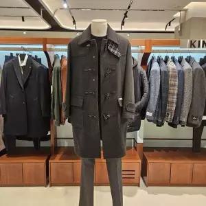 [킨록바이킨록앤더슨](신세계 사우스시티)그레이 더플코트 울 캐시미어 오버핏 롱코트(CIO26S0M8)