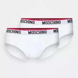 모스키노 MOSCHINO 언더웨어 삼각팬티 2장세트 화이트 코튼 남성팬티