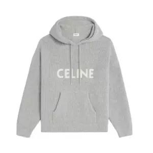 셀린느 니트CELINE 립드 울 후드 스웨터 그레이