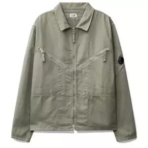 CP컴퍼니 MUST IT_CP COMPANY CottonLinen Overshirt 18CMOS103A 006273G 327) 코튼리넨 풀집업 오버셔츠)