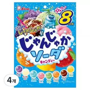 라이온과자 잔자카 소다 캔디 114g 4개