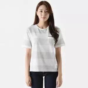 톰브라운 MUST IT_ MJS201A 럭비 스트라이프 반팔티셔츠 화이트+베이지