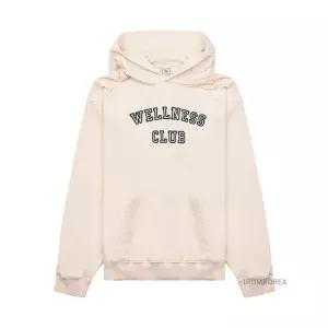 스포티앤리치 MUST IT_[스포티앤리치] 웰니스 클럽 후드 티셔츠 WELLNESS CLUB FLOCKED HOODIE CREAM NAVY