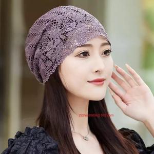 여름 얇은 레이스 두건 여성 두건모자 망사 헤어캡 패션 펀칭
