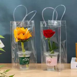 투명 와인칠링백 35cm PVC 아이스버킷 샴페인 가방