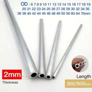 강관파이프 알루미늄 파이프 2mm 두께 6-70mm OD 직선 300mm 500mm 긴 원형 6063 합금 튜브