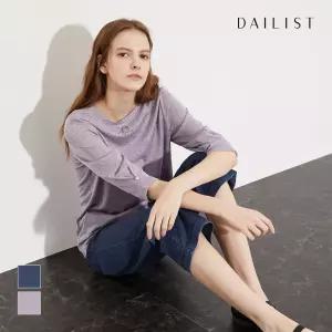 [데일리스트] 쉬폰배색 7부 티셔츠_MDBAL3M2431