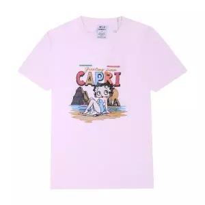 [와일드동키] T-CAPRI LIGHT DYED PINK 카프리 그래픽 공용 반팔티