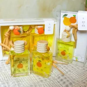 제주 감귤향 차량방향제 10ml 걸이형 2P 여행선물/보충용/룸밀러/탈취제/인테리어/차량/리필/차랑용/아로마