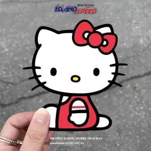헬로키티 자동차 스티커 오토바이 스쿠터 장식 유리 흠집 방지 야간 반사