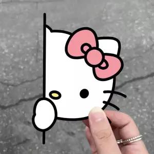 까꿍 헬로키티 자동차 스티커 차량 앞유리 데칼 개성 오토바이 스쿠터 장식