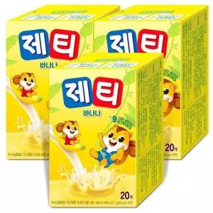 제티 바나나맛 20T x 3개 코코아 딸기 바나나