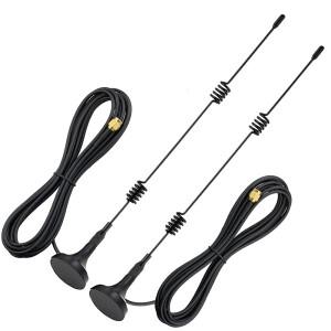 2PCS 2.4GHz 5.8GHz 듀얼 밴드 WIFI 안테나 7dBi 마그네틱 베이스 RP SMA 남성형 3M 연장 케이블 GR174 와