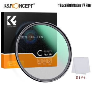 K&F CONCEPT 블랙 미스트 확산 1/2 필터(C-시리즈) 초박형 49mm 58mm 62mm 67mm 72mm 77mm 82mm 스크래치