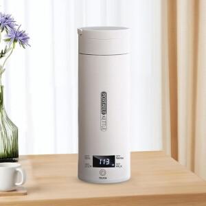 미니 소형 주전자 500ml 전기 여행용 4단계 온도 조절 휴대용  가열 컵 커피 및 차용