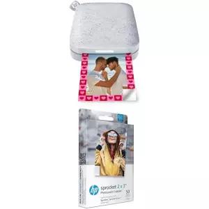 HP Sprocket 포터블 2x3인치 인스턴트 포토 프린터 Zink Sticky-Backed Paper iOS 및 안드로이드 장치 인쇄
