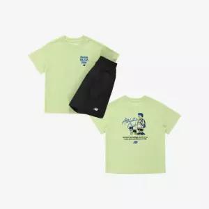 뉴발란스키즈트레이닝세트 RQJ NK9YGB209U-41 EXCLUSIVE 에센셜로고 반팔셋업