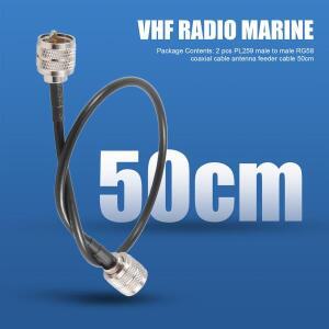아마추어 햄 라디오 CB 마린용 동축 패치 리드 UHF 수-수 RG58 2 cb무전기 안테나 케이블 팩 50cm PL259