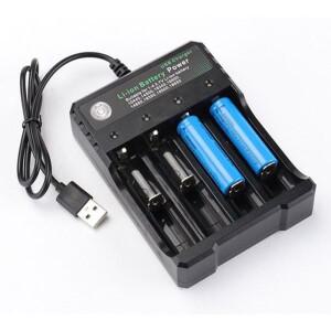 4포트 18650 배터리 충전기 2x3x4x 슬롯 듀얼 3.7V 리튬 USB