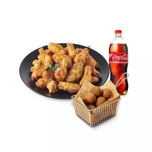 [푸라닭] 씬 후라이드 윙콤보+블랙치즈볼(5구)+콜라 1.25L