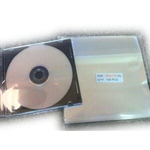 유니퀘패킹 7/8 x 5 1/8 슬림 CD 케이스 첼로 셀로판 백 - 100팩
