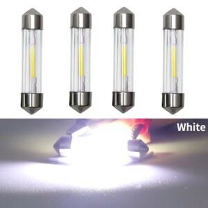 화물차차폭등 4PCS LED 꽃줄 12V C5W 램프 차량용 도어 36MM 하우징 유리 41MM 31MM COB C10W 전구 6000K 트렁크 39MM 번호판