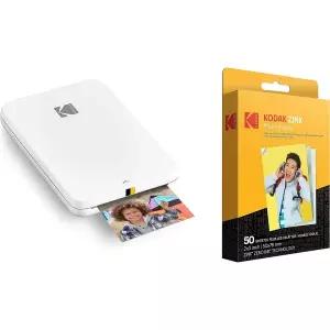 KODAK Step 슬림 인스턴트 모바일 포토 프린터 2x3인치 프리미엄 Zink 용지 50시트 iOS 및 안드로이드 장치