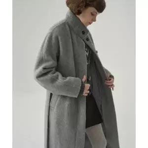 매장정품 DRAW FIT 드로우핏 DRAWFIT WOMEN 래빗 앙고라 울 하이넥 핸드메이드 롱 코트 [M.GREY] DFWMCT549