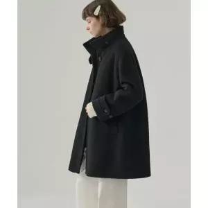 매장정품 DRAW FIT 드로우핏 DRAWFIT WOMEN 래빗 앙고라 울 핸드메이드 플레어 하프 코트 [BLACK] DFWMCT54