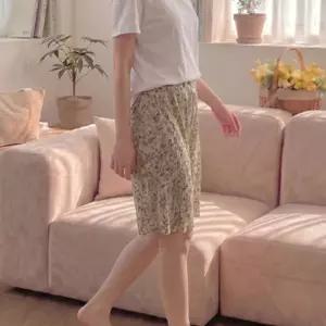 5부 시원한 몸빼 바지 여름 꽃무늬 쿨 여성 룩 플라워 팬츠 플리츠 할머니 엄마