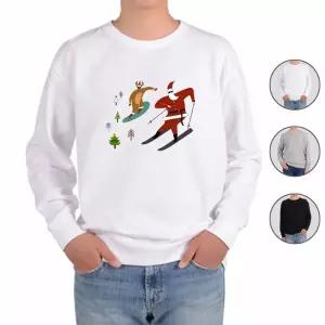 맨투맨 전색상 스키타는 산타 디자인 프린트셔츠 wWN4+4zFr