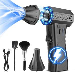 압축 공기 먼지기 - 300,000RPM 초강력 실외, 캔 송풍기, 먼지기, 자동차용 충전식 집, 먼지 교체용 키보드, 풍속 컴퓨터, 가변 전기 200g 최대 미니
