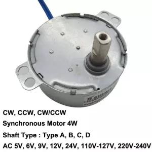 선풍기회전모터 AC 5V 6V 9V 12V 24V 110V-127V 220V-240V 동기식 모터 4W 09-70RPM CW CCW 팬 유도 쿠커